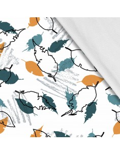 Softshell Stoff Polyester Zum Nähen- Motiv Blätter I SDX353