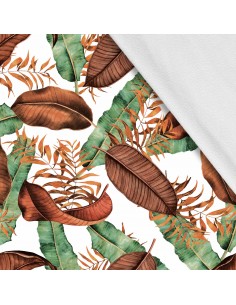 Softshell Stoff Polyester Zum Nähen- Motiv Blätter I SDX357