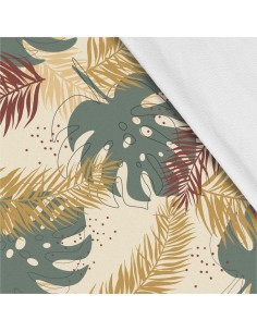 Softshell Stoff Polyester Zum Nähen- Motiv Blätter I SDX378