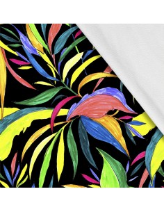 Softshell Stoff Polyester Zum Nähen- Motiv Blätter I SDX717