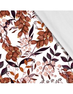 Softshell Stoff Polyester Zum Nähen- Motiv Blätter I SDX1282