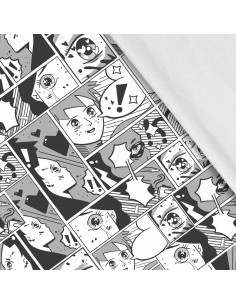 Softshell Stoff Polyester Zum Nähen- Motiv Manga I SDX1660