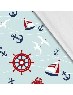 Softshell Stoff Polyester Zum Nähen- Motiv Marine I SDX055