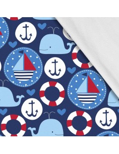 Softshell Stoff Polyester Zum Nähen- Motiv Marine I SDX871