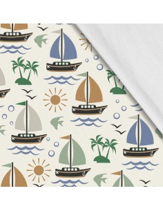 Softshell Stoff Polyester Zum Nähen- Motiv Marine I SDX1249