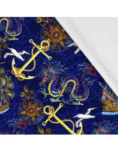 Softshell Stoff Polyester Zum Nähen- Motiv Marine I SDX1266