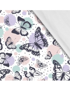 Softshell Stoff Polyester Zum Nähen- Motiv Schmetterlinge I SDX182