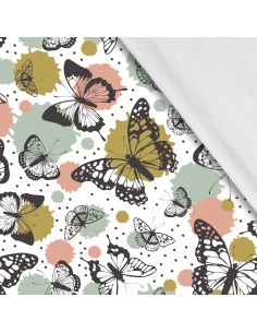 Softshell Stoff Polyester Zum Nähen- Motiv Schmetterlinge I SDX869