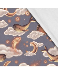 Softshell Stoff Polyester Zum Nähen- Motiv Himmel I SDX1302