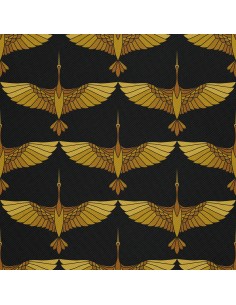 OUTDOOR DEKOSTOFFE OXFORD - Motiv goldener Kranich I DX529