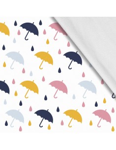 Softshell Stoff Polyester Zum Nähen- Motiv Regenschirme I SDX950
