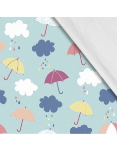 Softshell Stoff Polyester Zum Nähen- Motiv Regenschirme I SDX978