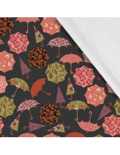 Softshell Stoff Polyester Zum Nähen- Motiv Regenschirme I SDX1194
