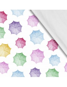 Softshell Stoff Polyester Zum Nähen- Motiv Regenschirme I SDX1278