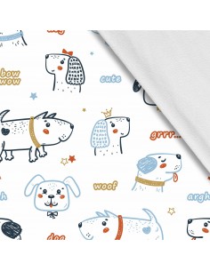 Softshell Stoff Polyester Zum Nähen- Motiv Hunde I SDX032
