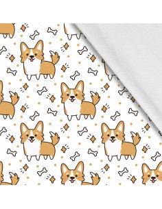 Softshell Stoff Polyester Zum Nähen- Motiv Hunde I SDX204