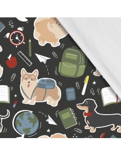 Softshell Stoff Polyester Zum Nähen- Motiv Hunde I SDX384