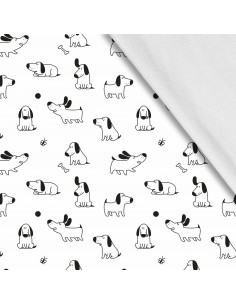 Softshell Stoff Polyester Zum Nähen- Motiv Hunde I SDX440