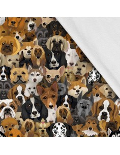 Softshell Stoff Polyester Zum Nähen- Motiv Hunde I SDX505