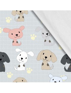 Softshell Stoff Polyester Zum Nähen- Motiv Hunde I SDX508
