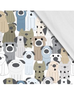 Softshell Stoff Polyester Zum Nähen- Motiv Hunde I SDX537