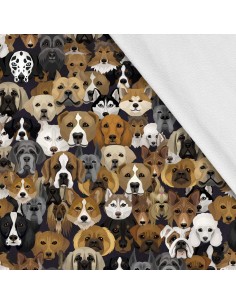 Softshell Stoff Polyester Zum Nähen- Motiv Hunde I SDX612