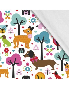 Softshell Stoff Polyester Zum Nähen- Motiv Hunde I SDX782