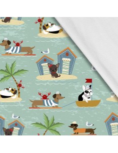 Softshell Stoff Polyester Zum Nähen- Motiv Hunde I SDX999