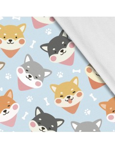 Softshell Stoff Polyester Zum Nähen- Motiv Hunde I SDX1008