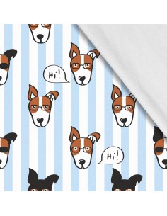 Softshell Stoff Polyester Zum Nähen- Motiv Hunde I SDX1189