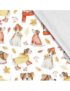 Softshell Stoff Polyester Zum Nähen- Motiv Hunde I SDX1299