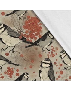 Softshell Stoff Polyester Zum Nähen- Motiv Vögel I SDX058