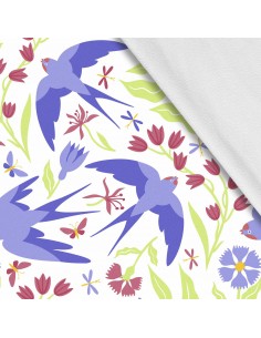 Softshell Stoff Polyester Zum Nähen- Motiv Vögel I SDX1011