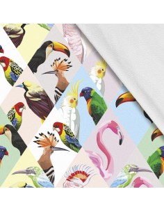 Softshell Stoff Polyester Zum Nähen- Motiv Vögel I SDX183