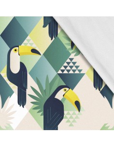 Softshell Stoff Polyester Zum Nähen- Motiv Vögel I SDX224