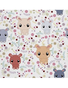 OUTDOOR DEKOSTOFFE OXFORD - Motiv Hasen-Doodle I DX541