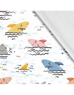 Softshell Stoff Polyester Zum Nähen- Motiv Fisch I SDX979