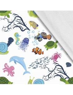 Softshell Stoff Polyester Zum Nähen- Motiv Fisch I SDX1218