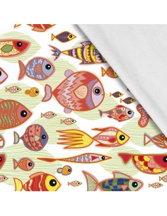 Softshell Stoff Polyester Zum Nähen- Motiv Fisch I SDX1560