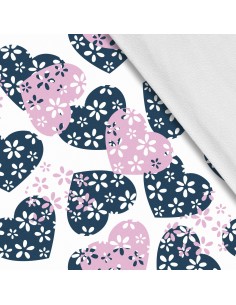 Softshell Stoff Polyester Zum Nähen- Motiv Herzen-Lippen I SDX025