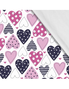 Softshell Stoff Polyester Zum Nähen- Motiv Herzen-Lippen I SDX155