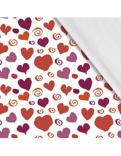 Softshell Stoff Polyester Zum Nähen- Motiv Herzen-Lippen I SDX479