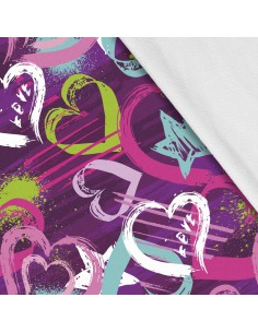 Softshell Stoff Polyester Zum Nähen- Motiv Herzen-Lippen I SDX835