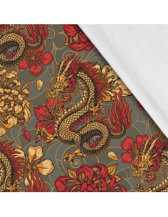 Softshell Stoff Polyester Zum Nähen- Motiv Drachen I SDX640