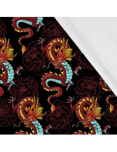 Softshell Stoff Polyester Zum Nähen- Motiv Drachen I SDX837