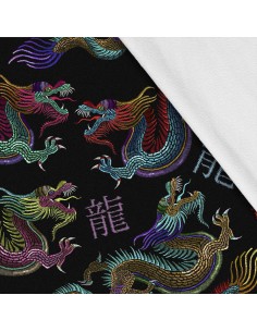 Softshell Stoff Polyester Zum Nähen- Motiv Drachen I SDX889