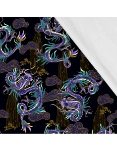 Softshell Stoff Polyester Zum Nähen- Motiv Drachen I SDX1016