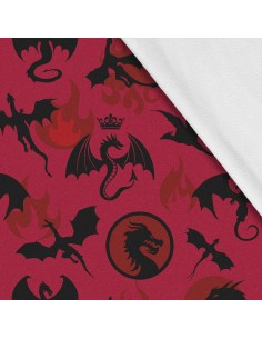 Softshell Stoff Polyester Zum Nähen- Motiv Drachen I SDX1242