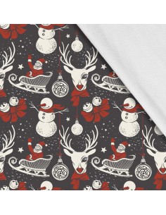 Softshell Stoff Polyester Zum Nähen- Motiv Weihnachtsferien-Winter I SDX146