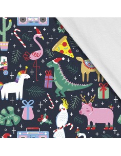 Softshell Stoff Polyester Zum Nähen- Motiv Weihnachtsferien-Winter I SDX255